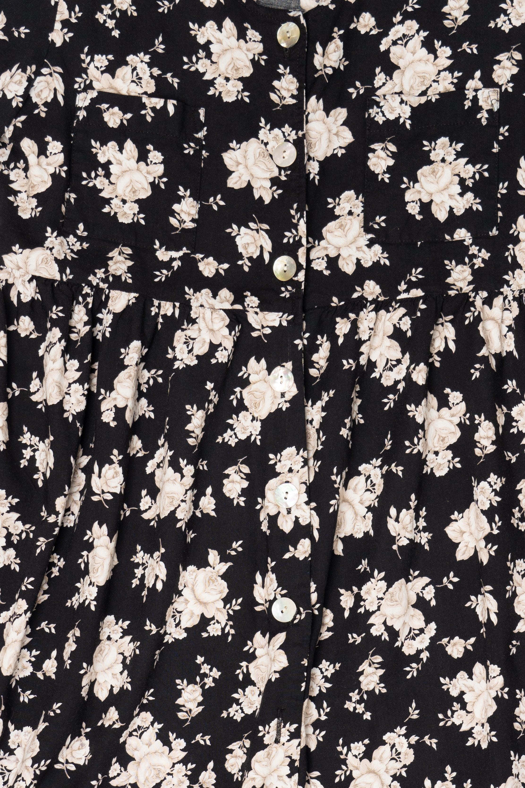 Vintage Black Scarlet Fit Floral Maxi Dress (1990s)
