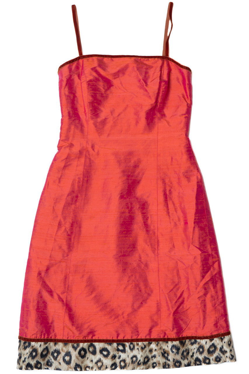 Vintage Leopard Print Silk Donna Morgan Dress