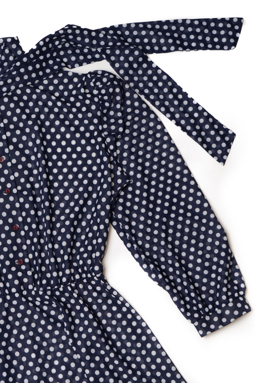 Vintage Navy Polka Dot The Jones Girl Sheer Dress