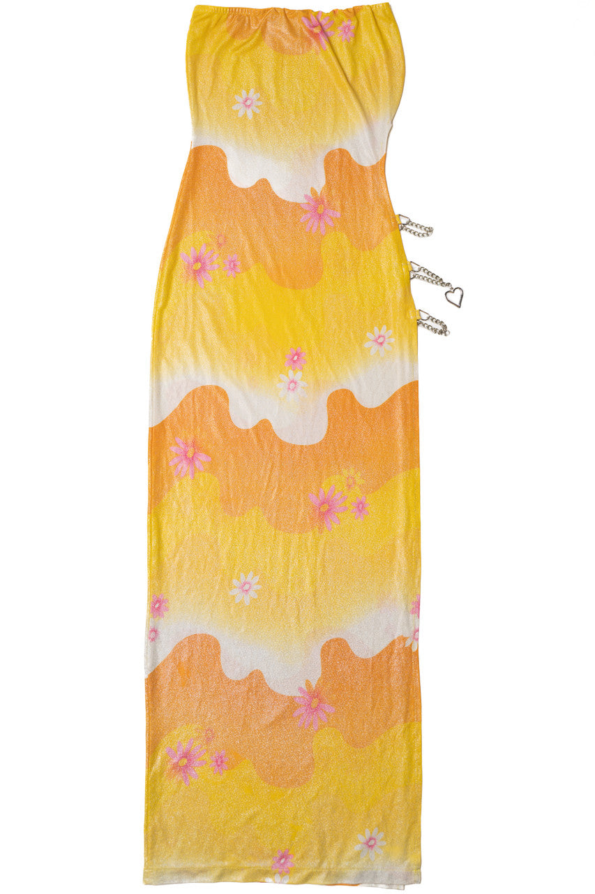 Vintage Y2K Floral Maxi Beach Cover-Up Dress