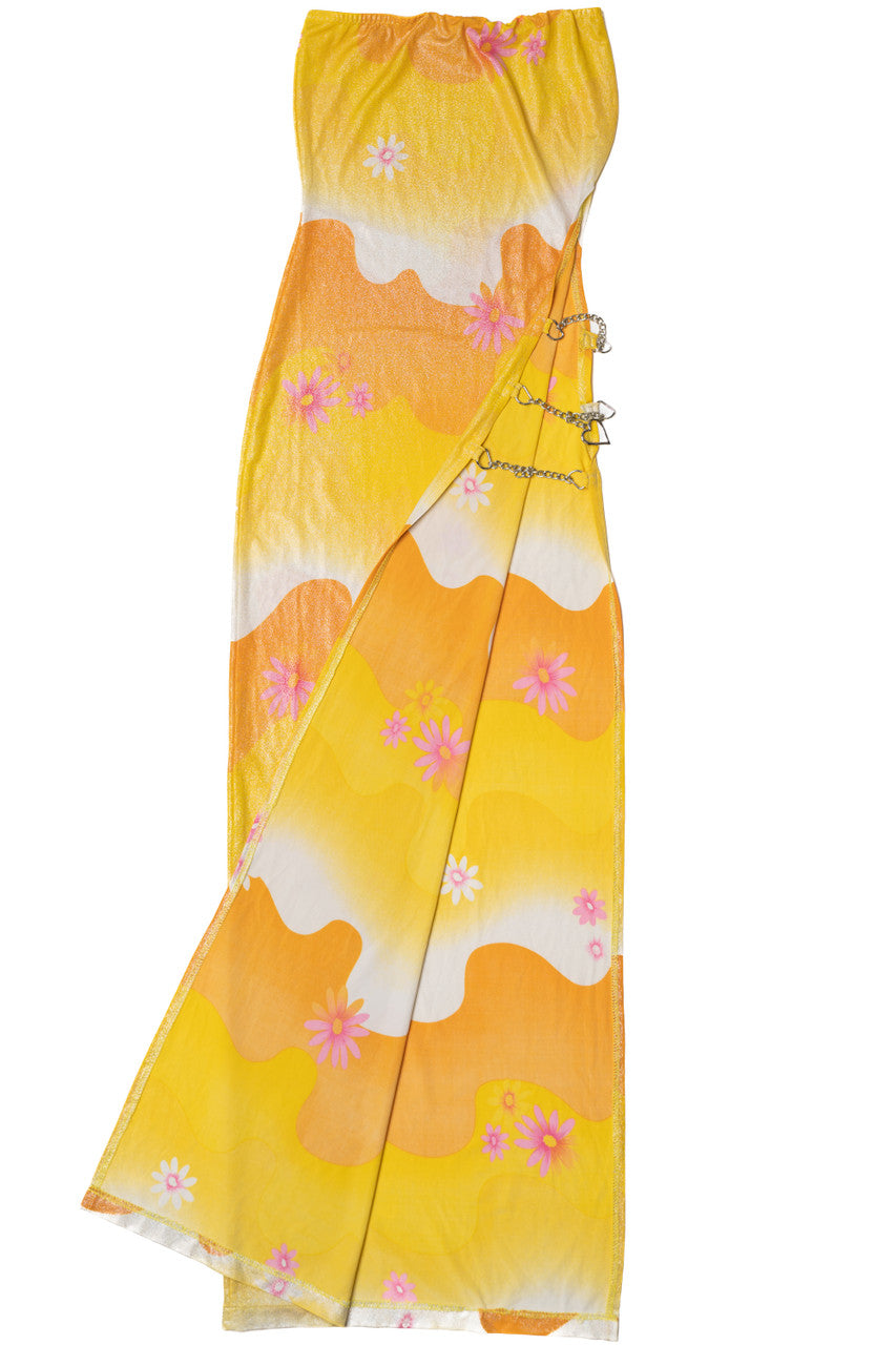 Vintage Y2K Floral Maxi Beach Cover-Up Dress
