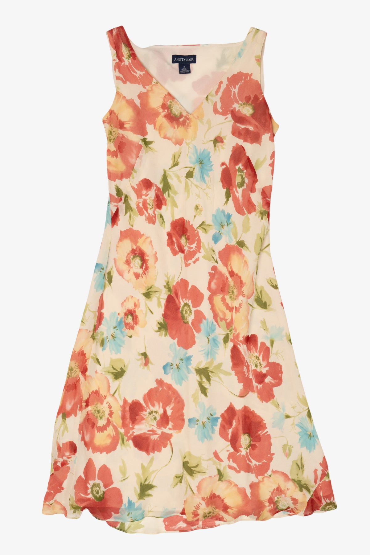 Vintage Beige Ann Taylor Floral Dress (1990s)
