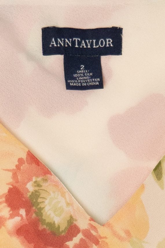 Vintage Beige Ann Taylor Floral Dress (1990s)
