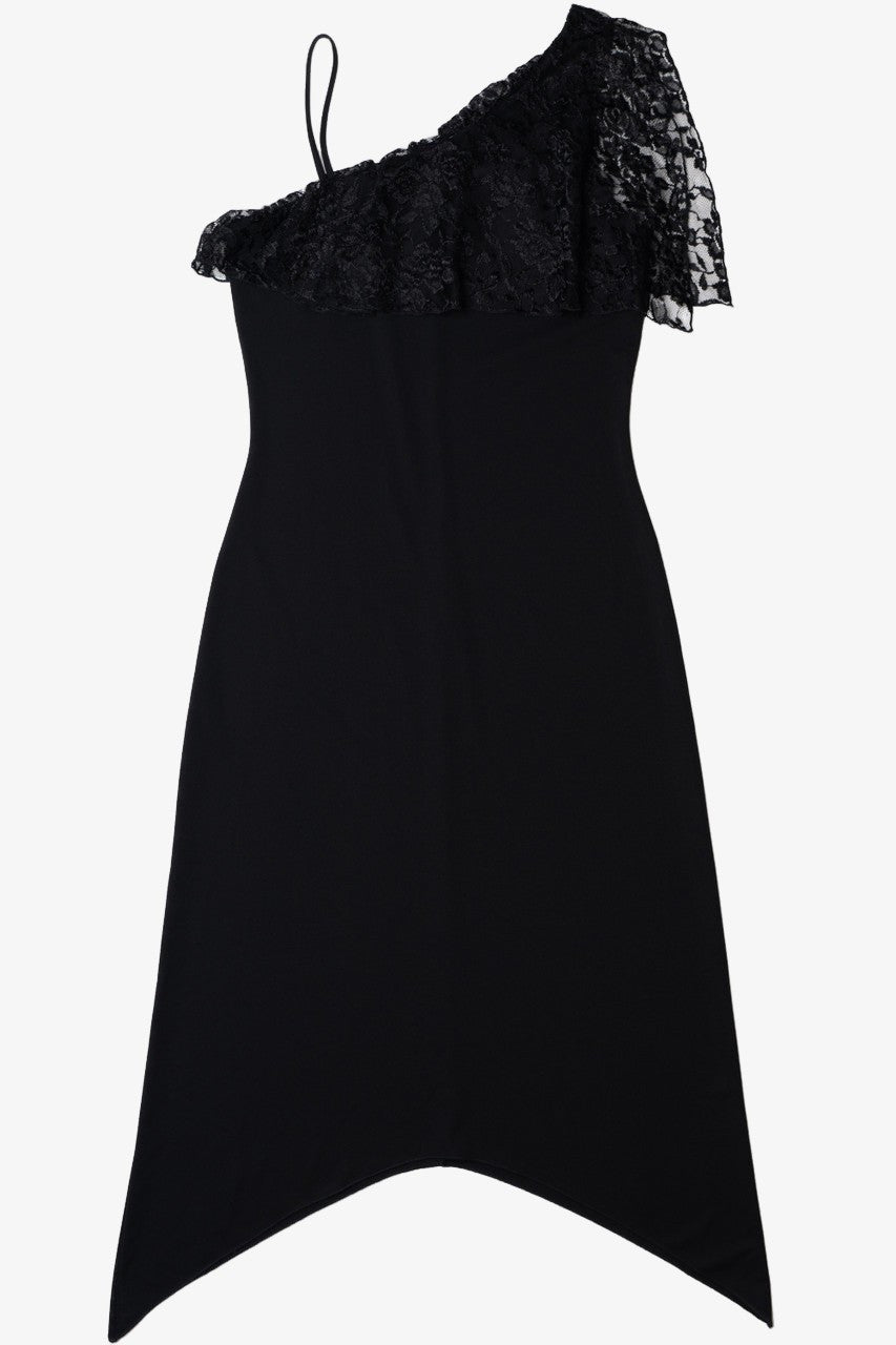 Vintage Lacey Flutter Sleeve French Curve Dress