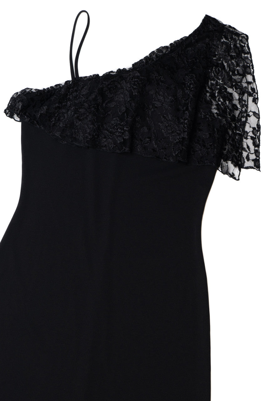 Vintage Lacey Flutter Sleeve French Curve Dress