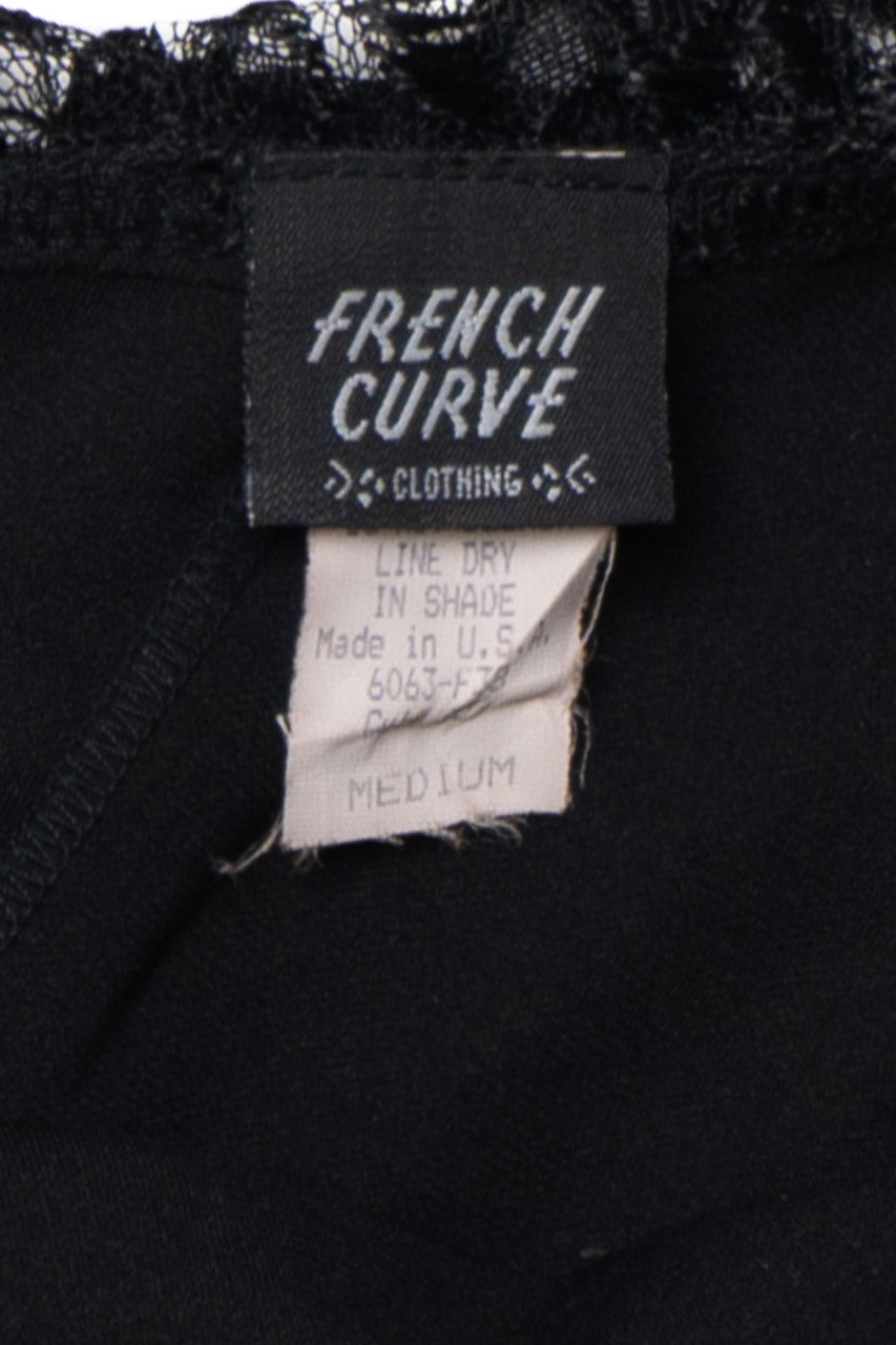 Vintage Lacey Flutter Sleeve French Curve Dress