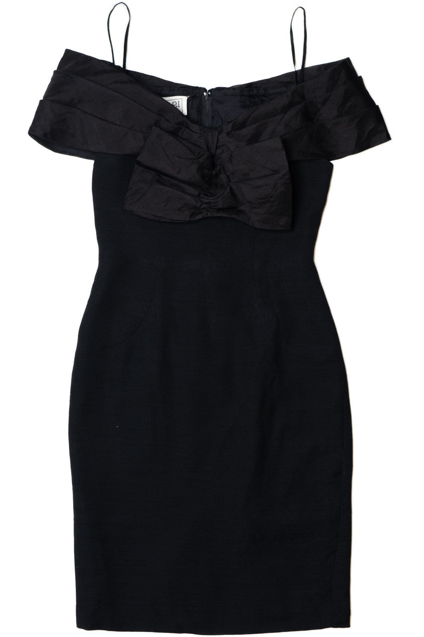 Vintage 1980s A.J. Bari Off Shoulder Mini Dress