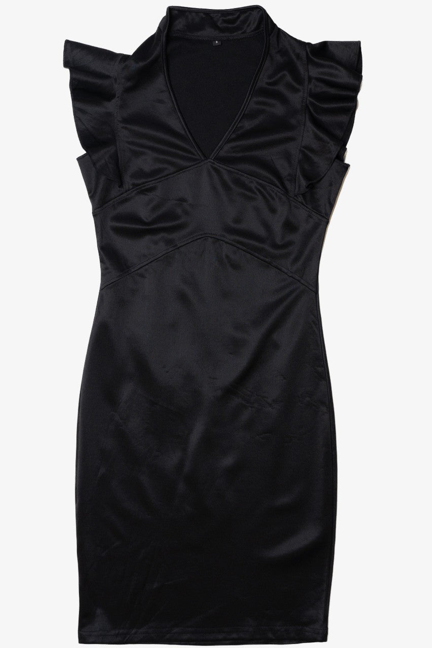 Vintage Ruffle Sleeves Midi Dress