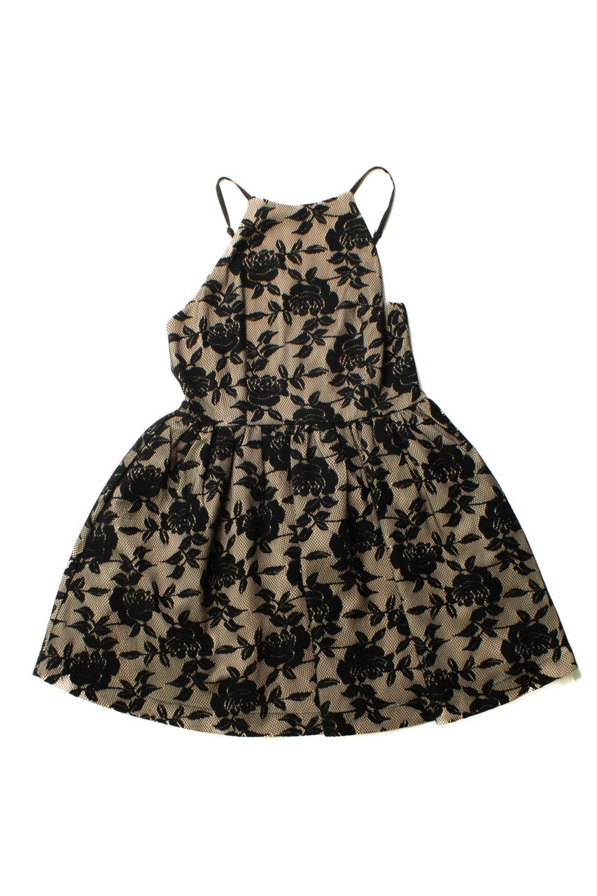INA Black Floral Lace Dress