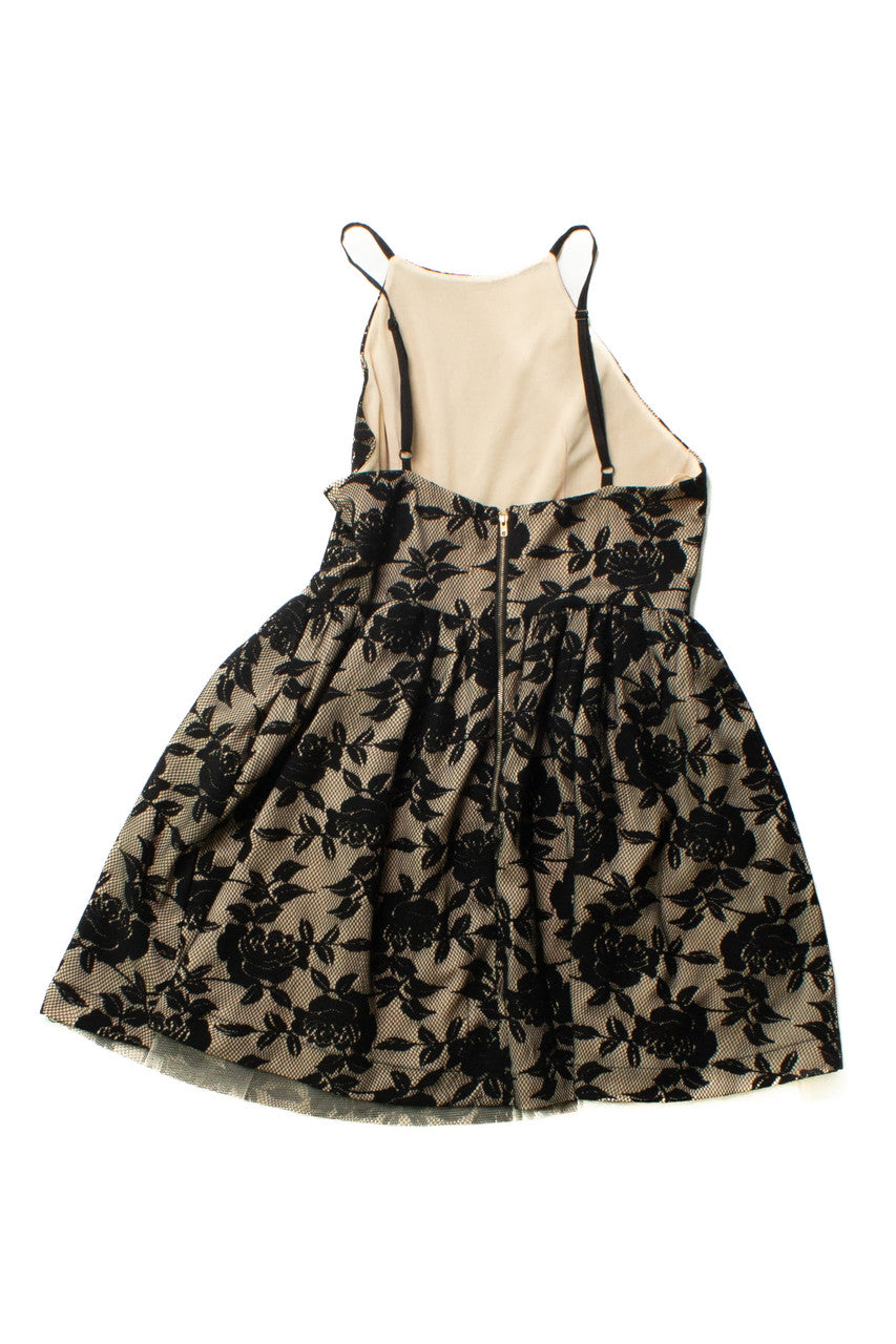 INA Black Floral Lace Dress