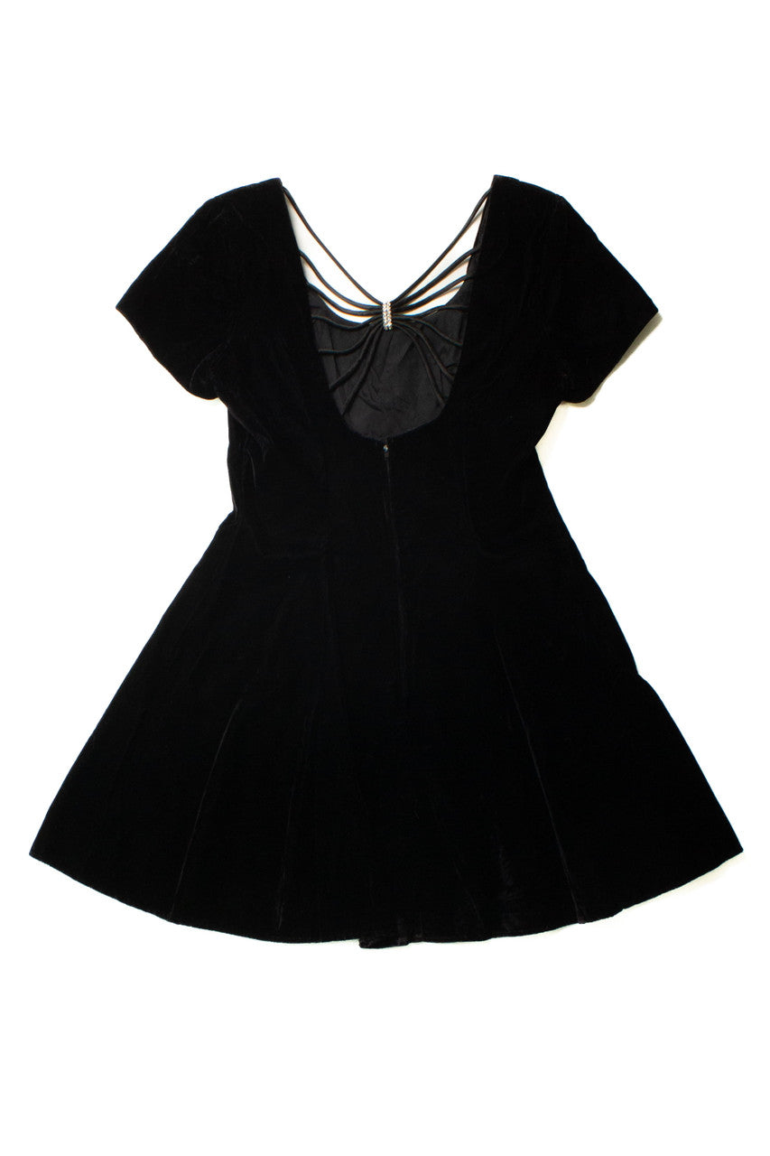 Vintage Rhapsody Black Velvet Dress
