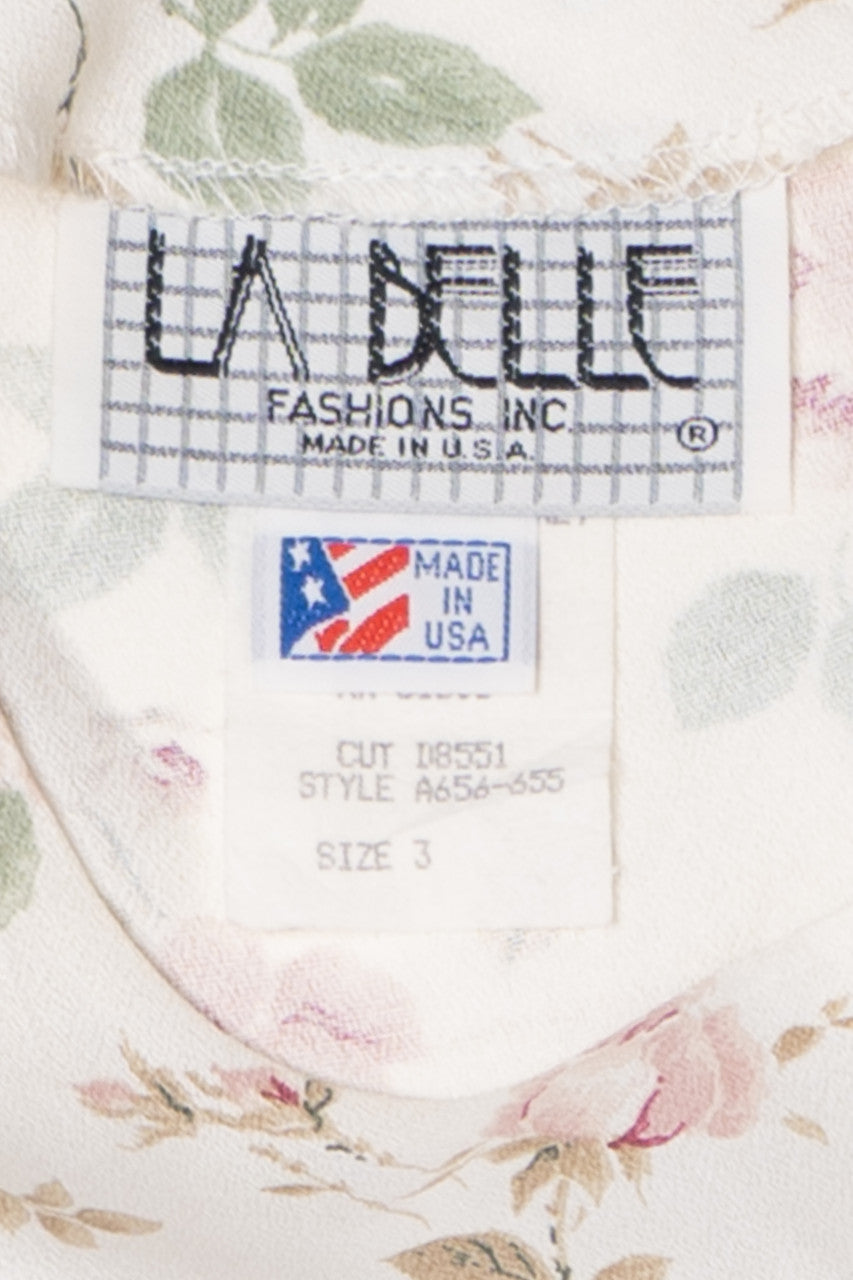 Vintage Ivory Floral La Belle Dress