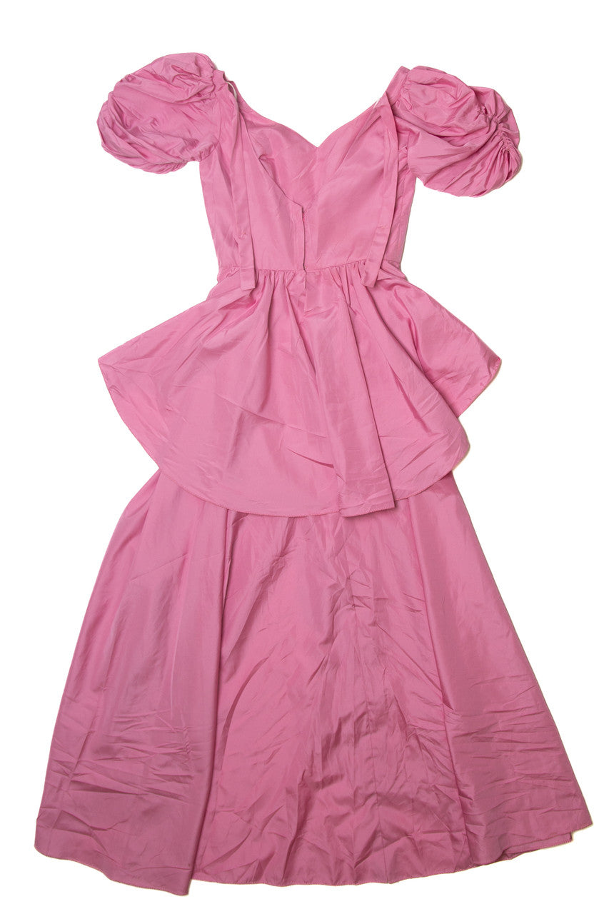 Vintage Puffy Sleeve Prom Dress