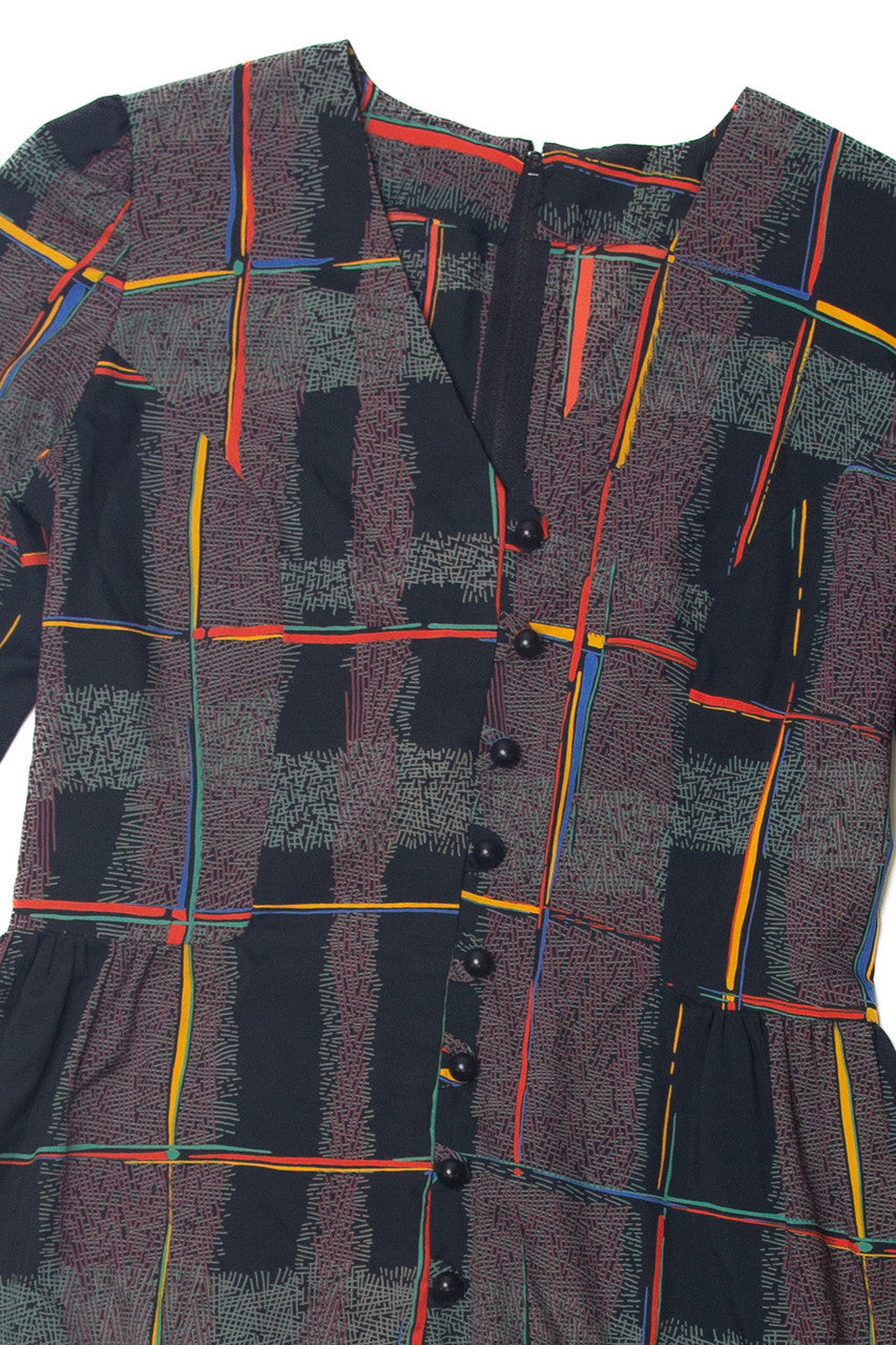 Vintage Abstract Pattern Dress