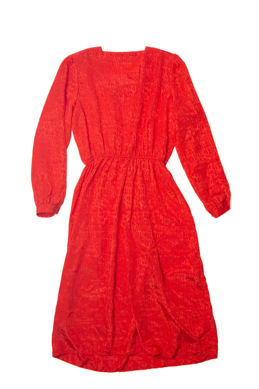 Vintage Rhodes Collection Red Animal Print Dress