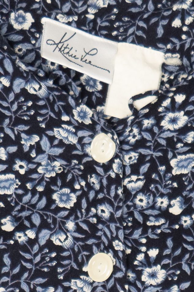 Vintage Navy Blue Kathie Lee Floral Dress (1990s)