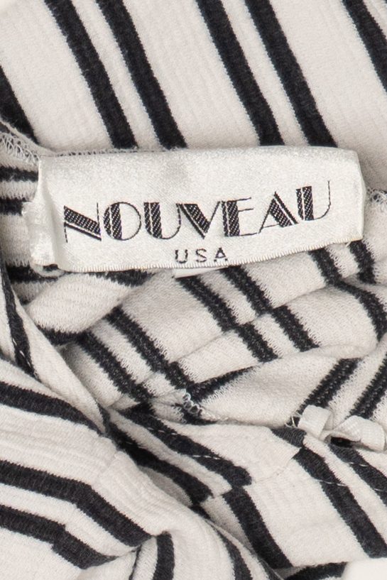Vintage Nouveau Black And White Striped Halter Dress (1990s)