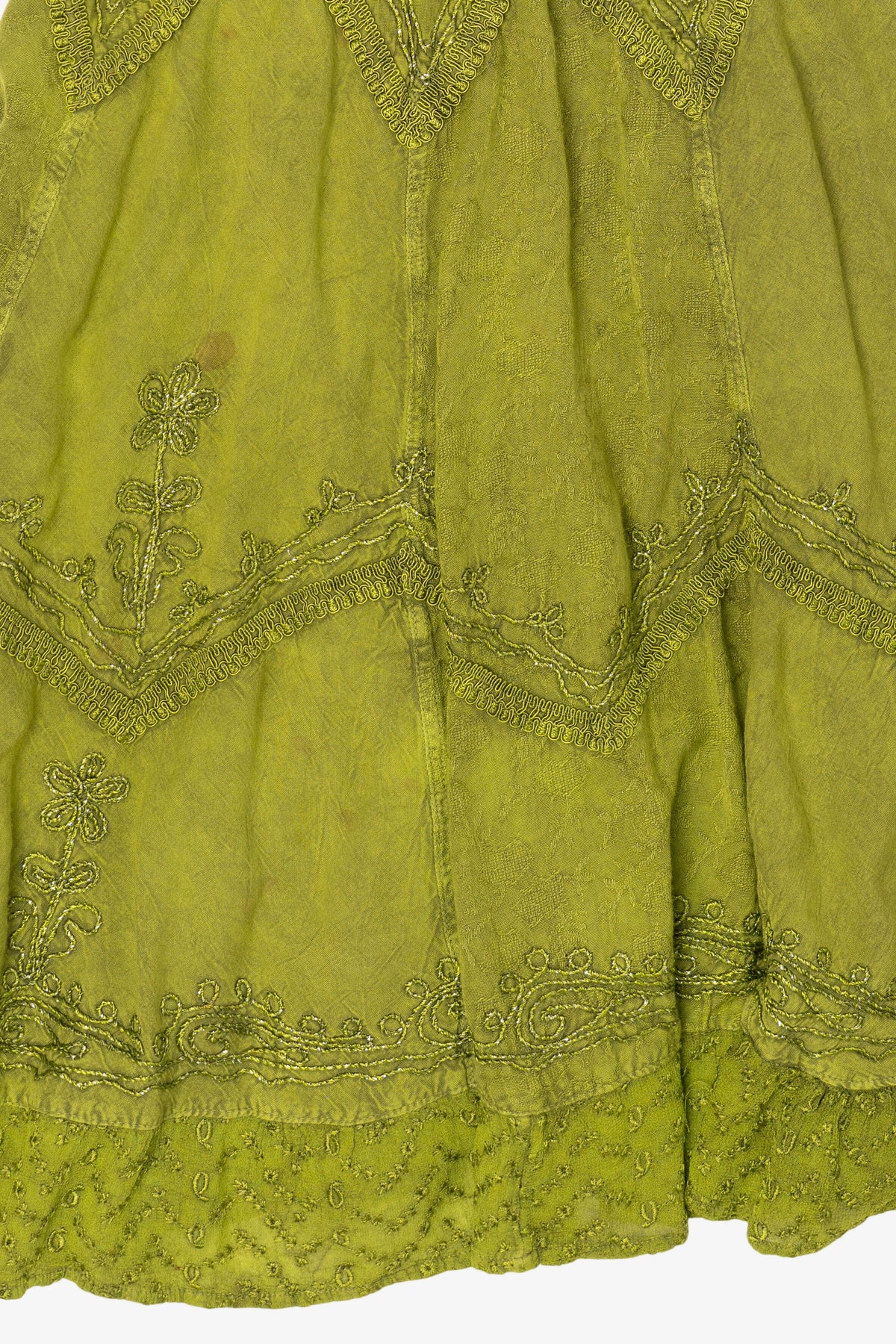 Green Sakkas Bohemian Tiered Embroidered Maxi Dress (2010s)