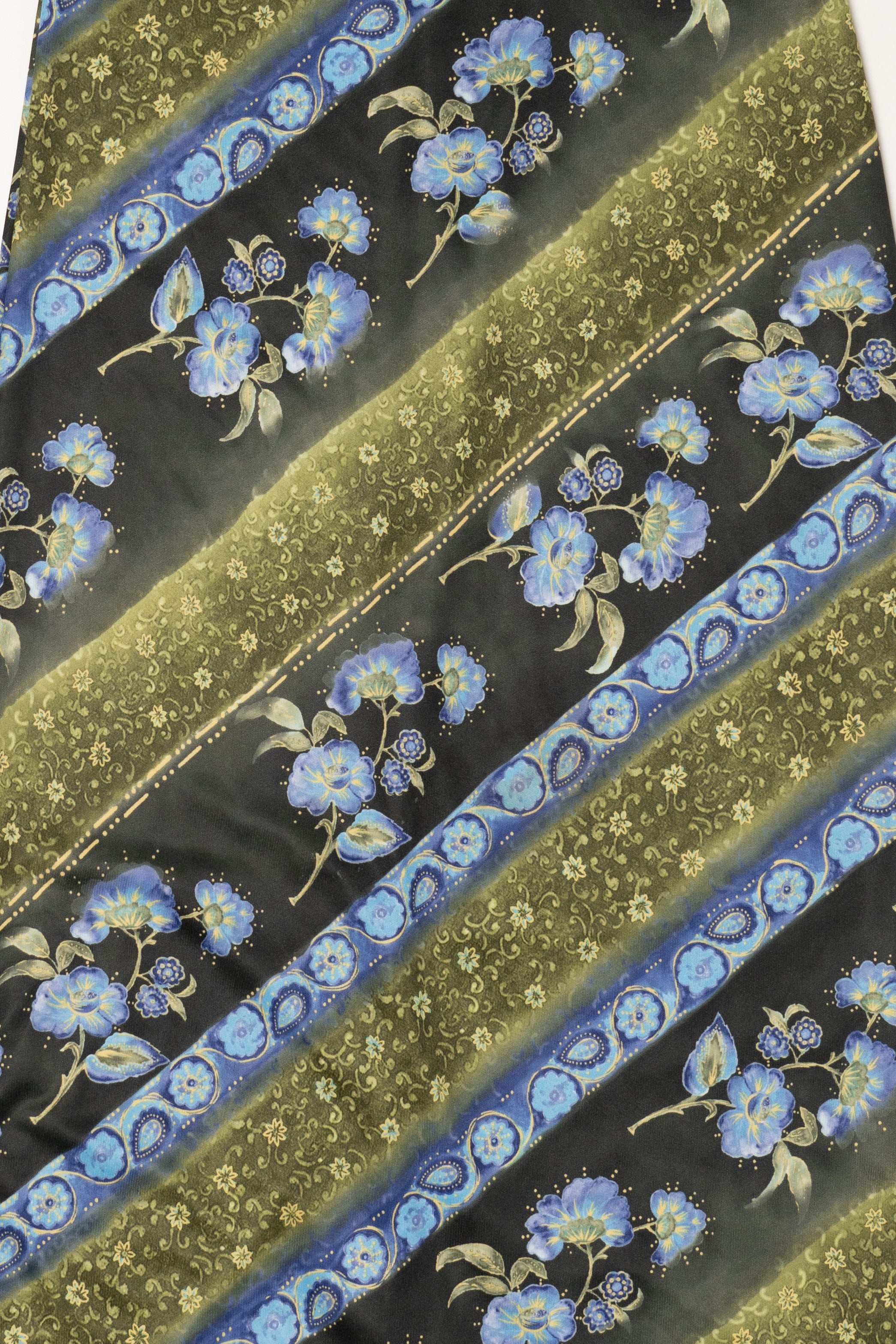 Vintage Green And Blue Filati Floral Maxi Dress (1990s)