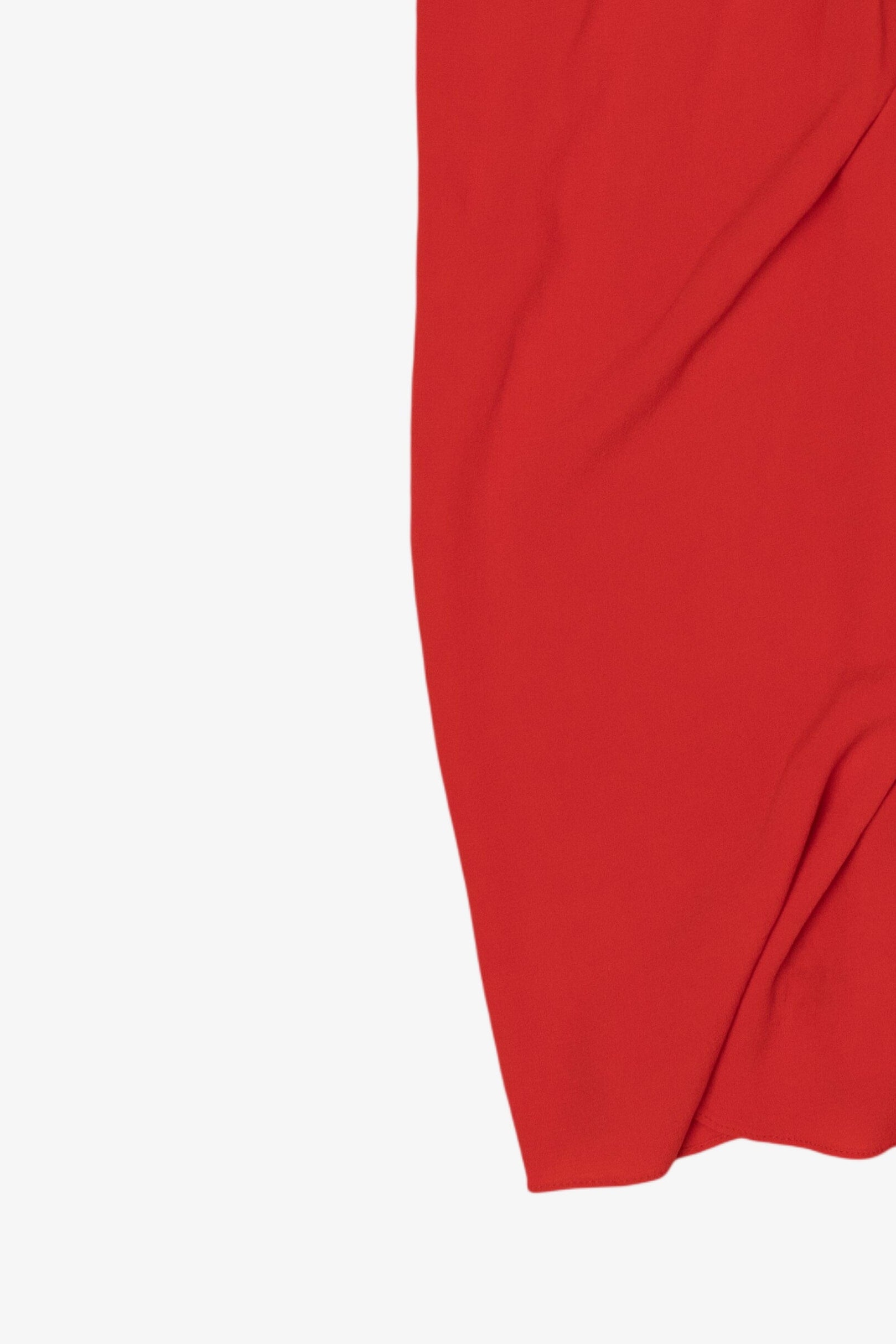 Vintage Red Miss Ashlee Collar Open Back Midi Dress (1980s)