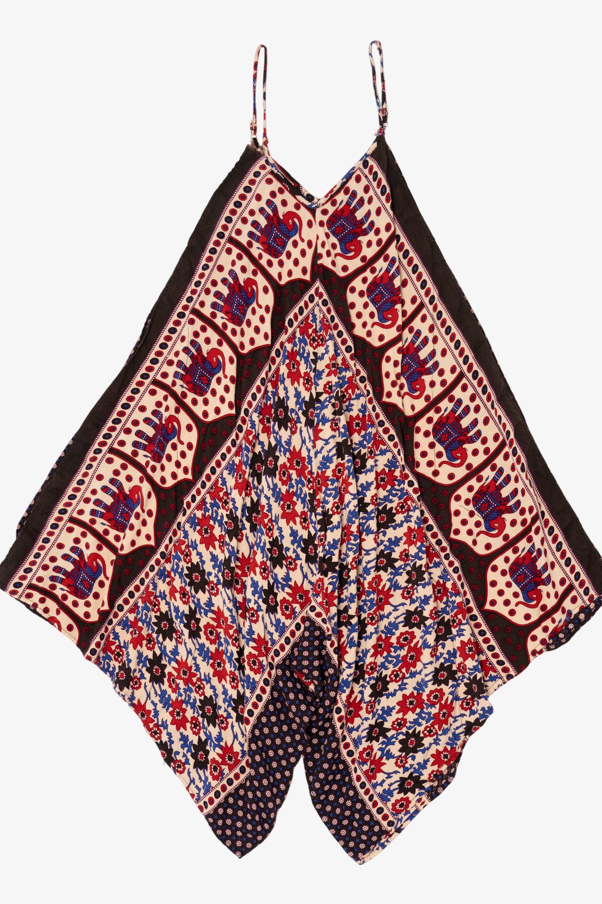 Vintage Speed Control Elephant Pattern Spaghetti Strap Tent Dress (2000s)
