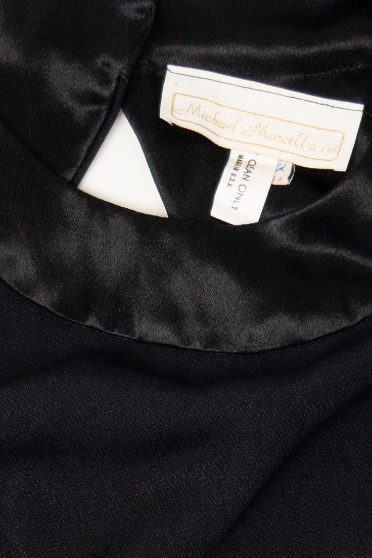 Vintage Union Made Black Michael Marcello Puff Sleeve Cocktail Dress (1980s)
