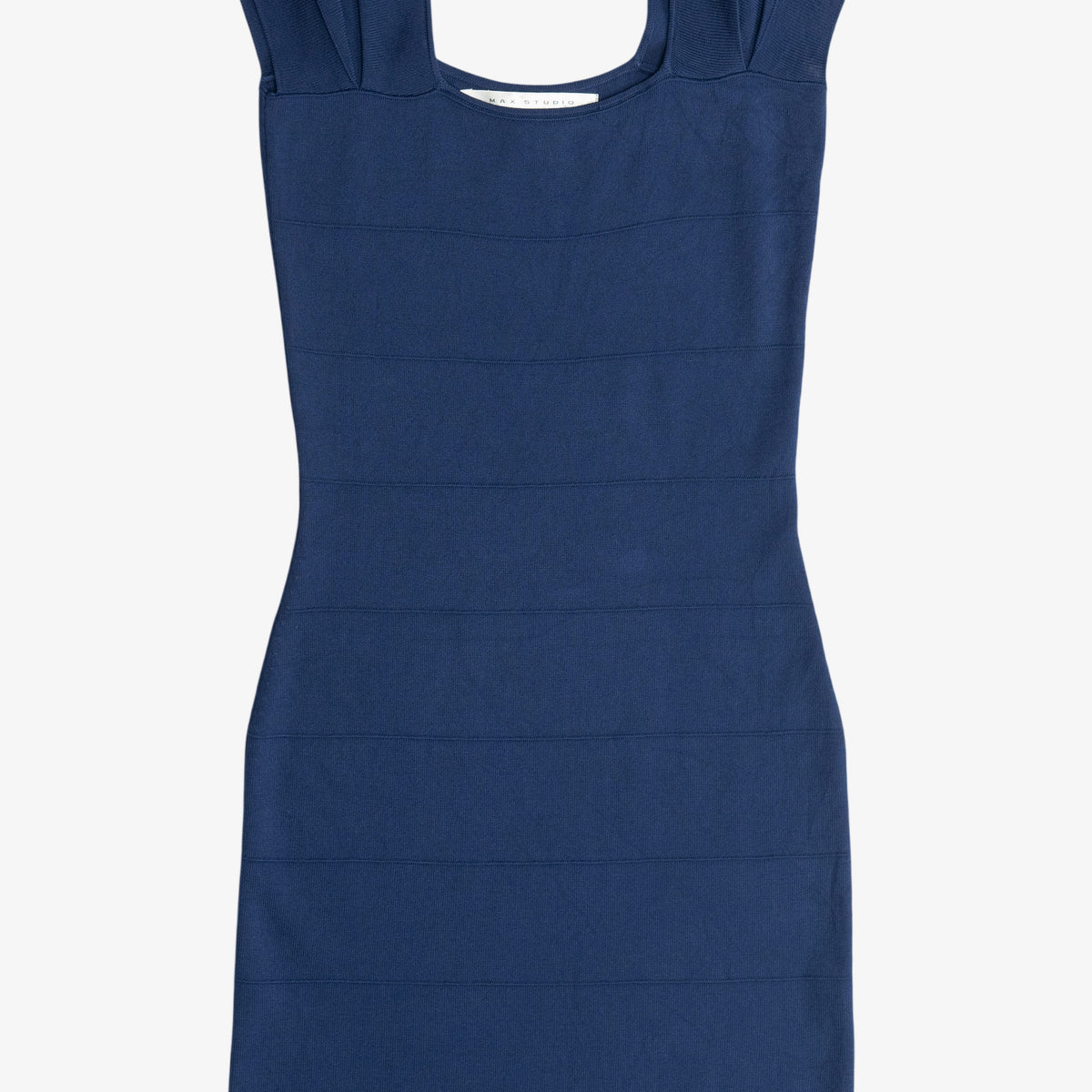 max studio dress Vintage Bodycon Bandage Midi (2000s) – Ragstock Condition:Unused & Unopened open_back KissProm Blue One-Sleeve Mermaid Chic Long Sleeve Dress