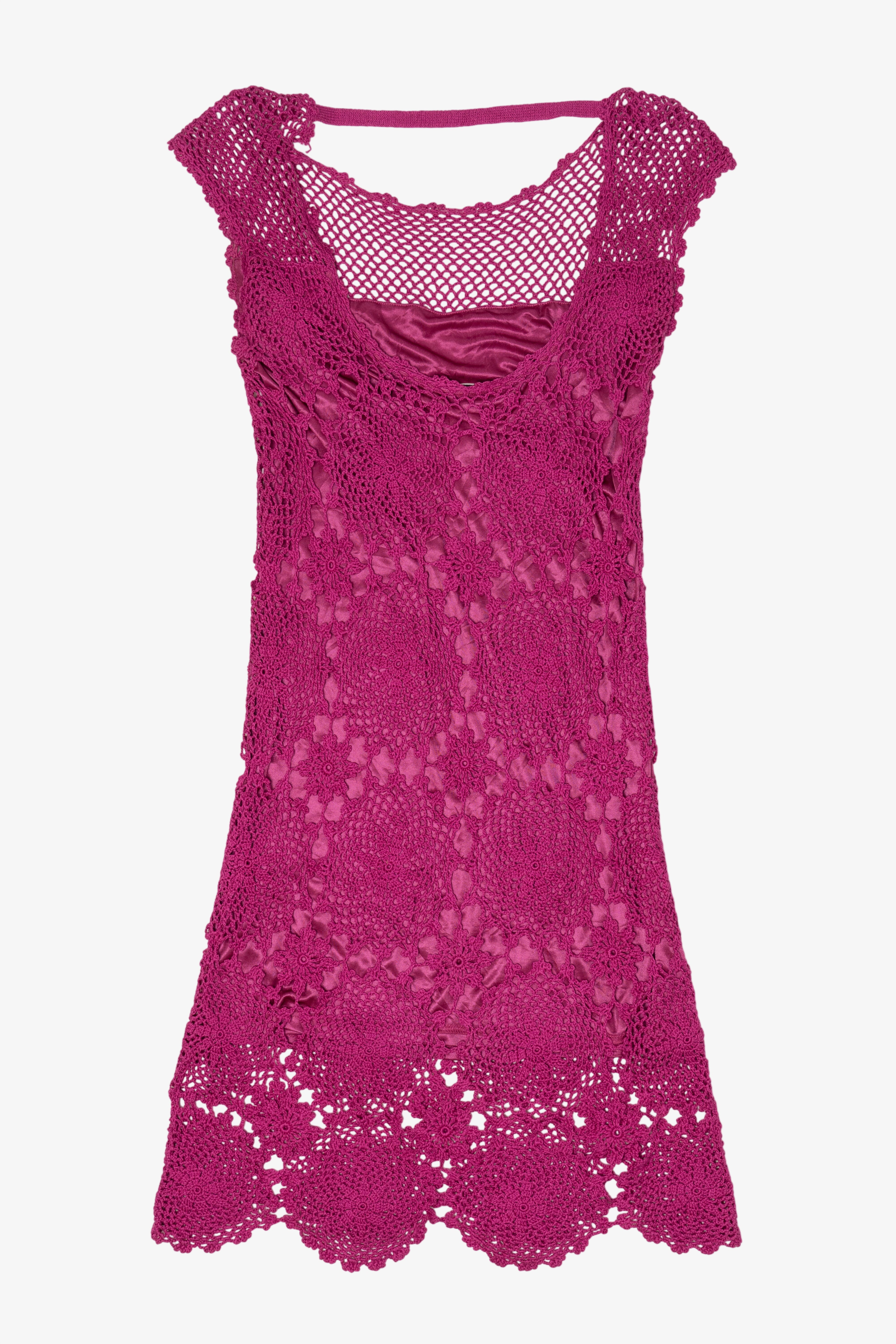 Vintage Pink Trina Turk Crochet Lace Dress (2000s)