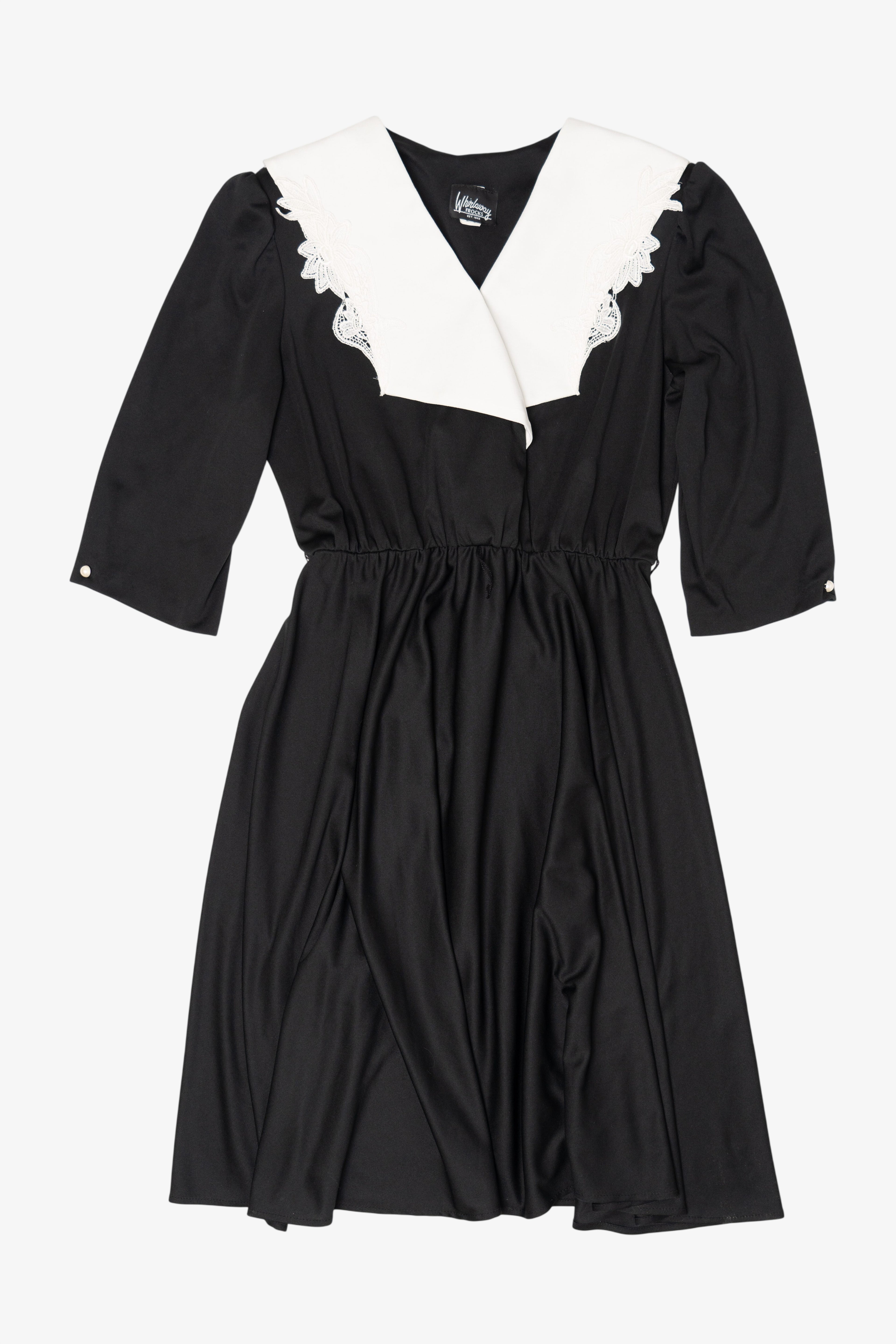 Vintage Whirlaway Frocks Midi Dress With Collar (1980s)