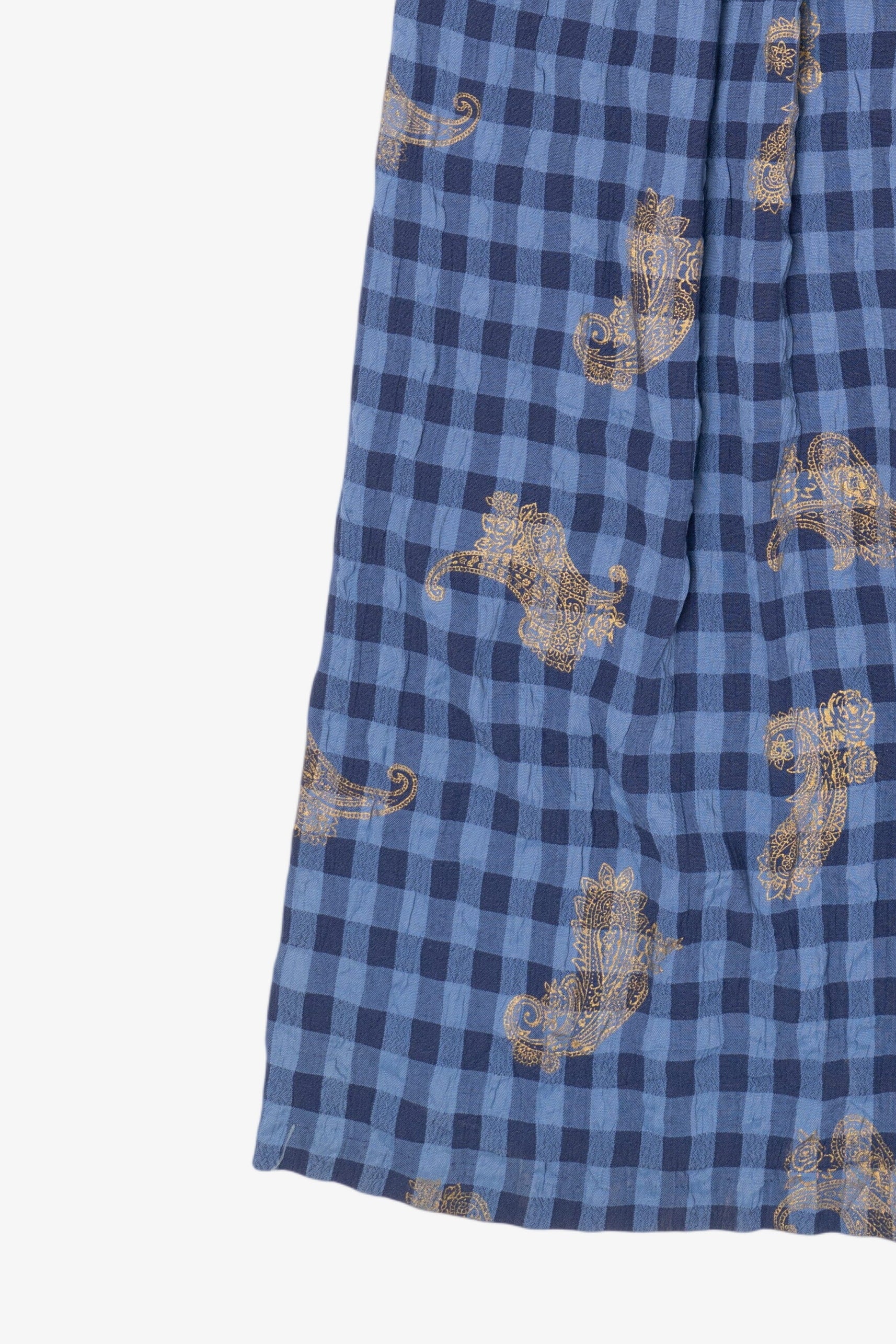 Vintage Blue Allison-Che Knit Vest And Gingham Plaid Skirt (1980s)