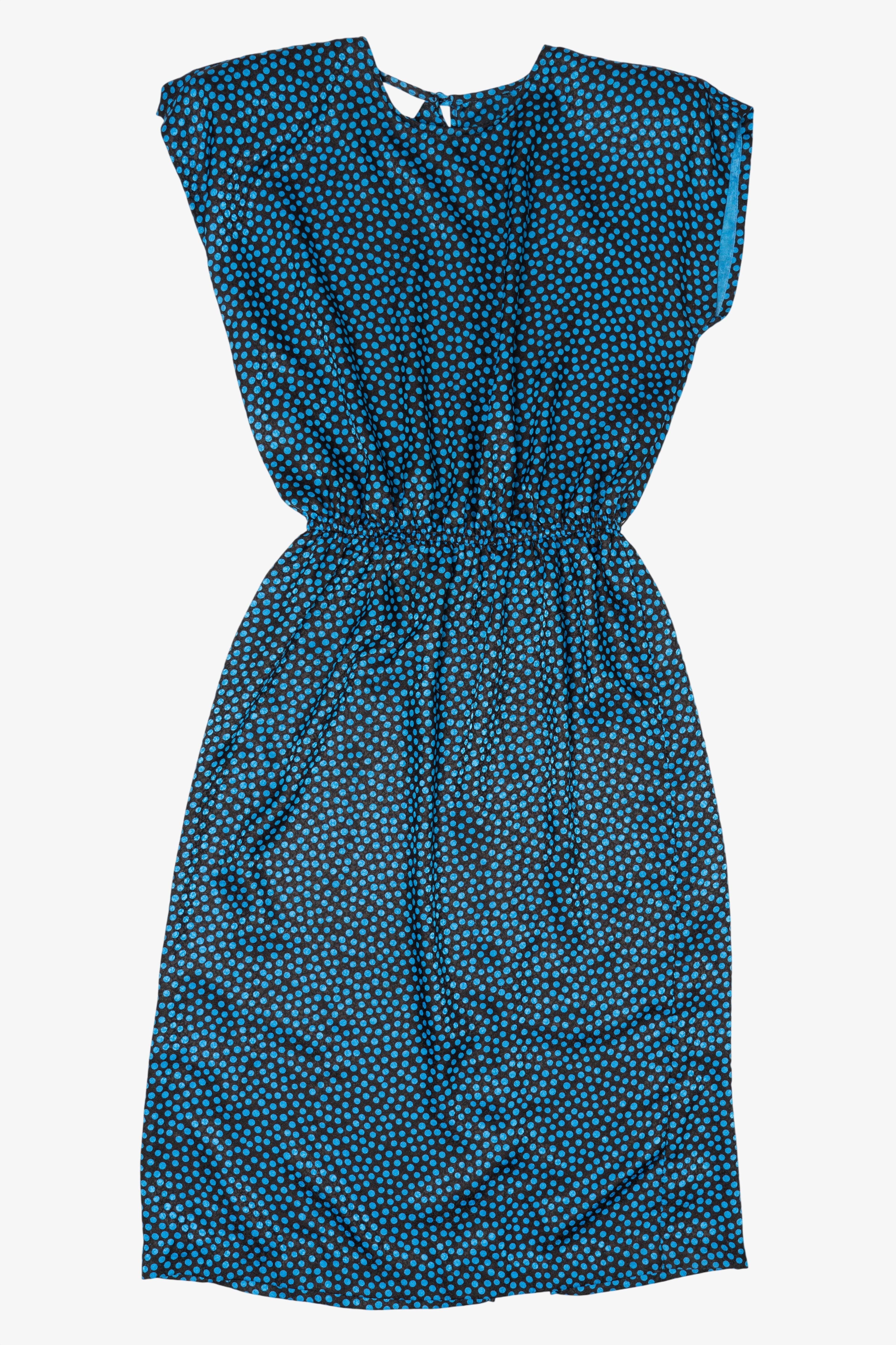 Vintage Black And Blue Polka Dot Brenner Dress (1980s)