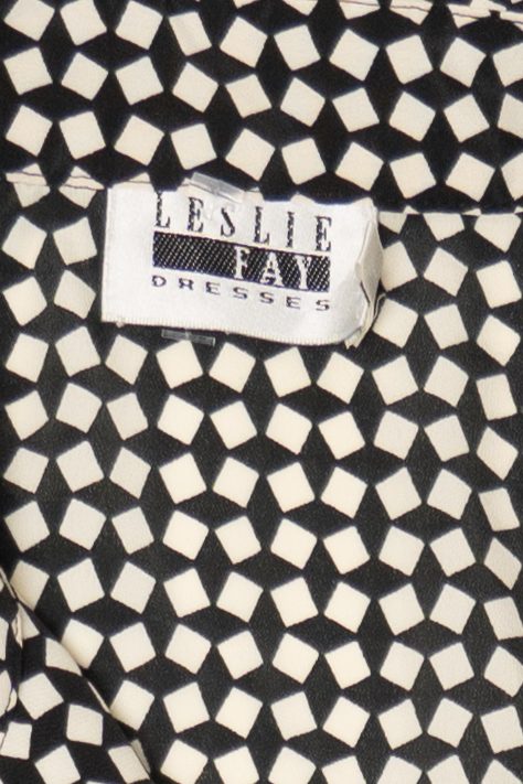 Vintage Black And White Leslie Fay Dress (1980s)