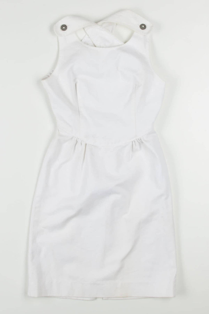 White Denim Sheath Dress