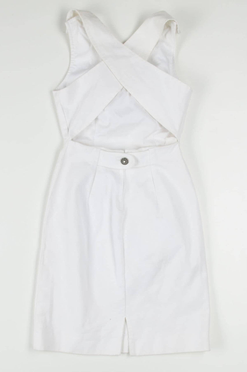 White Denim Sheath Dress