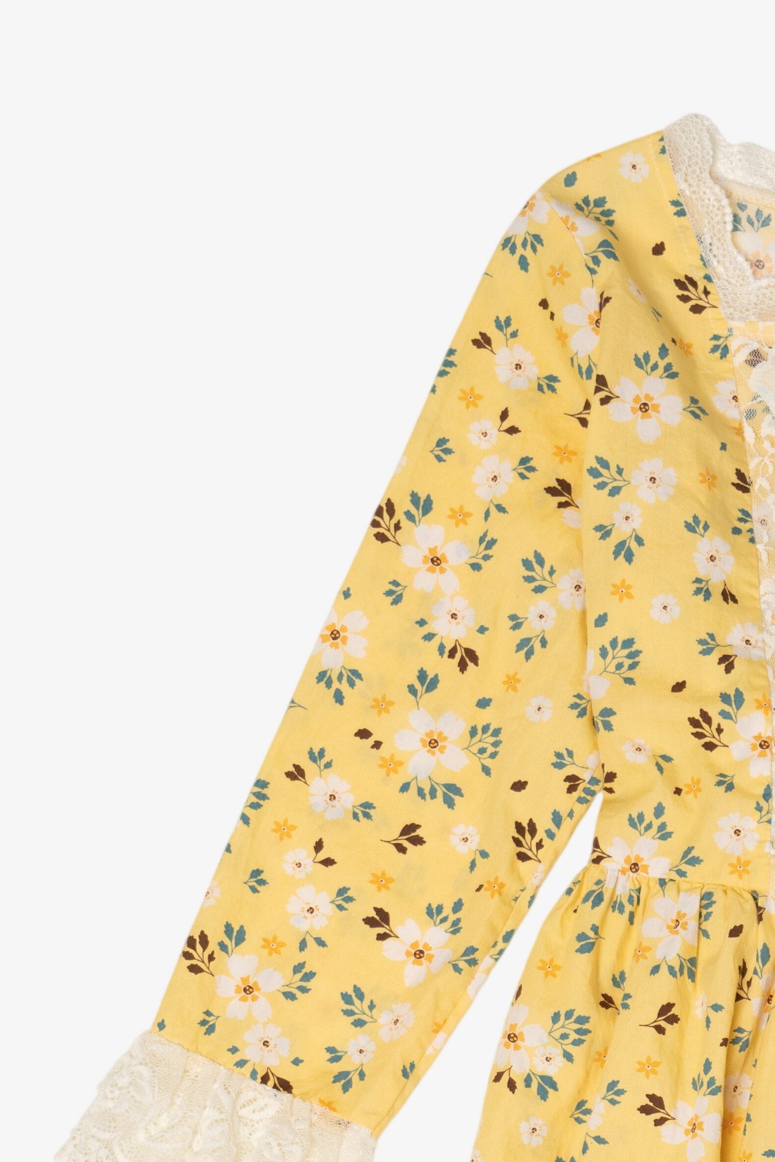 Vintage Yellow Floral Colonial Prairie Dress (1990s)