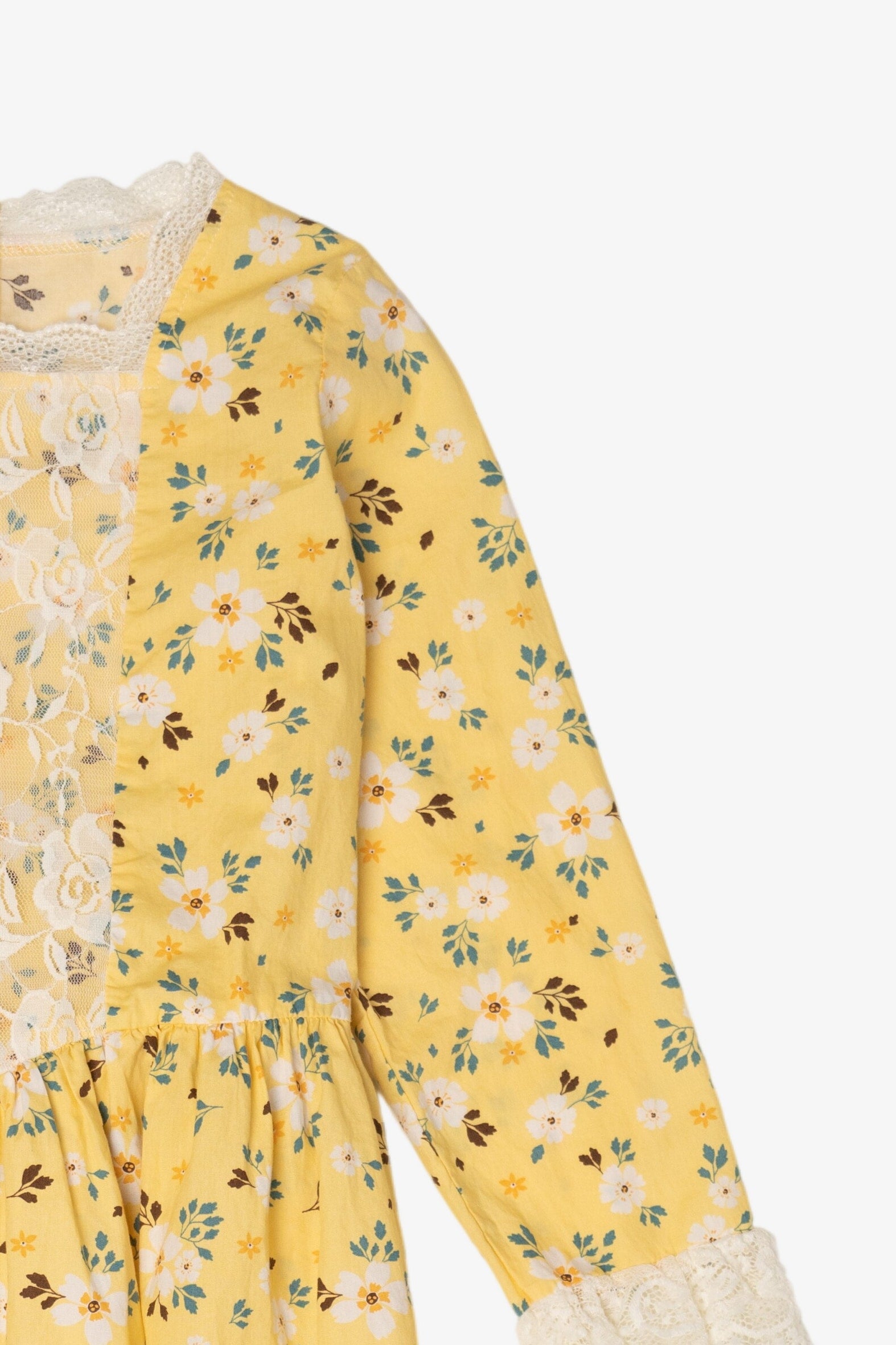 Vintage Yellow Floral Colonial Prairie Dress (1990s)