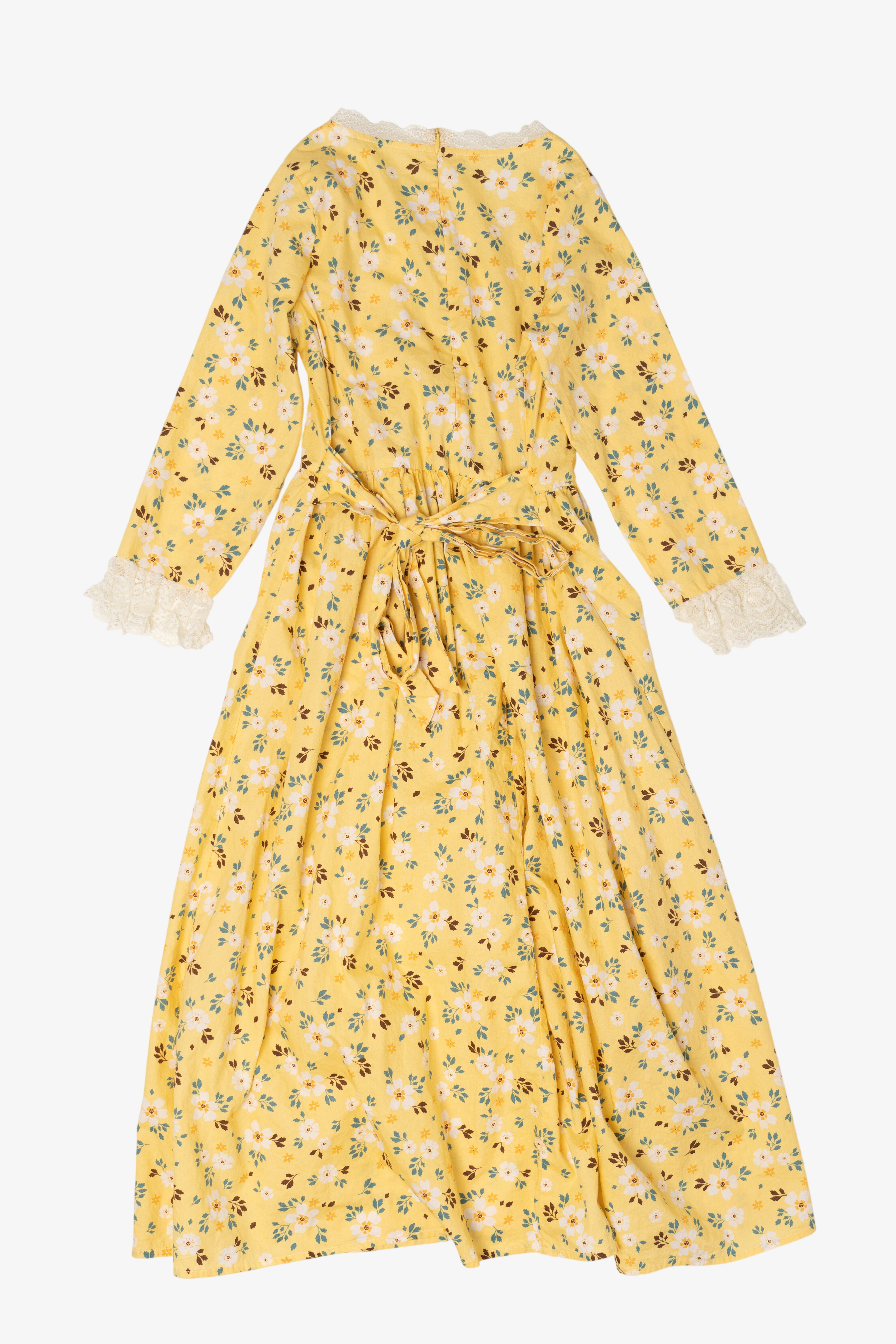 Vintage Yellow Floral Colonial Prairie Dress (1990s)