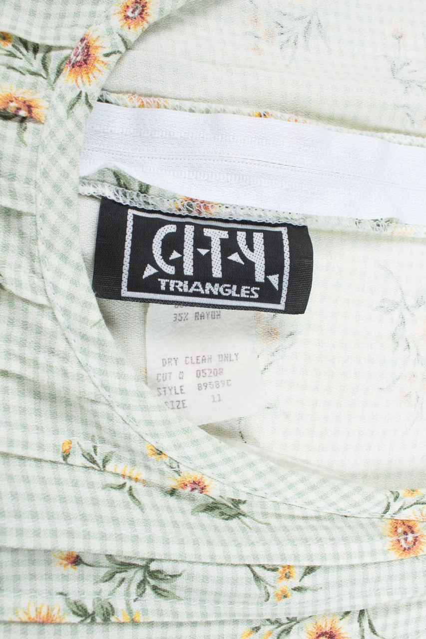 90s Plaid Sunflower Sundress