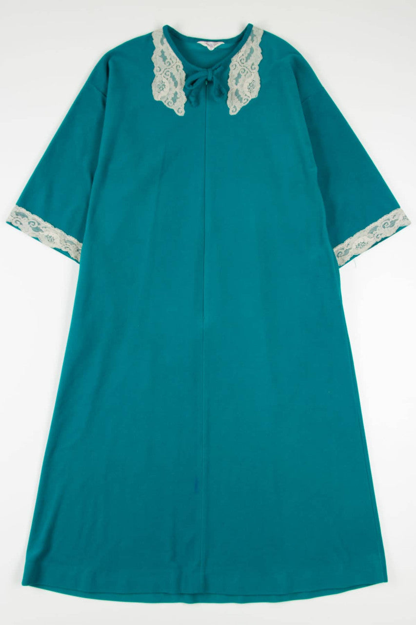 Teal Fleece Vanity Fair Night Gown