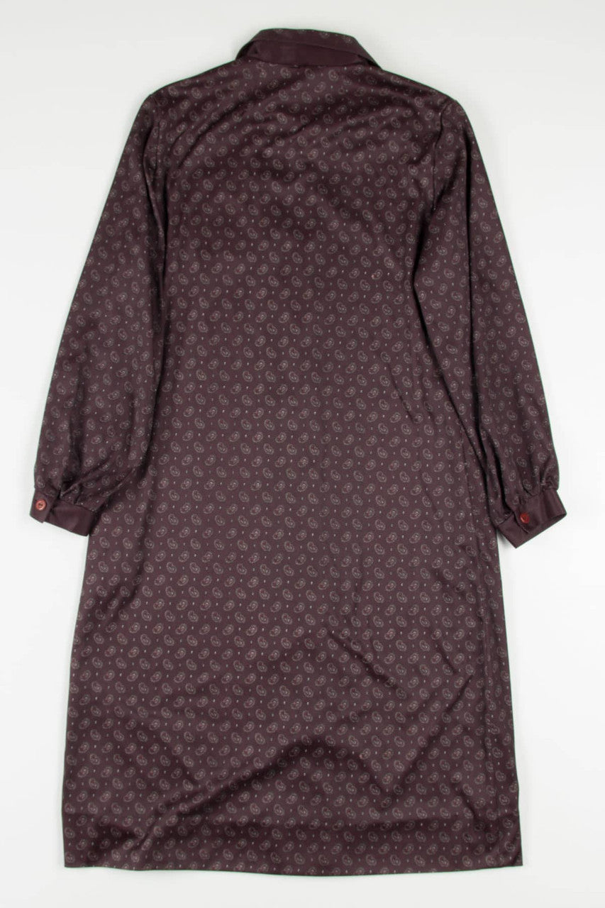 Brown Paisley Shirt Dress