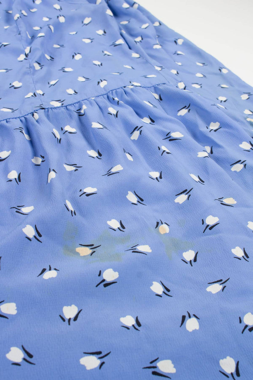 Vintage Periwinkle Tulip Patterned Dress