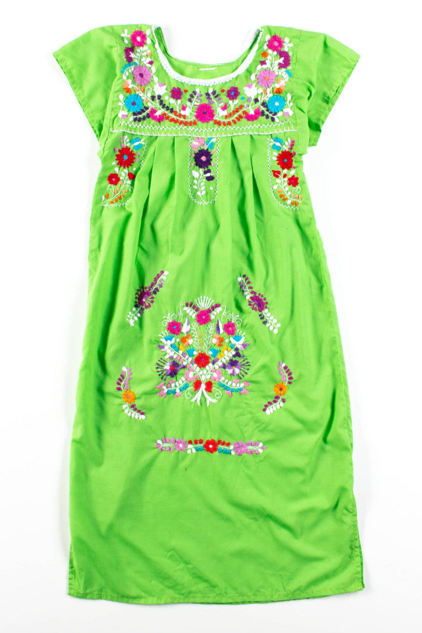 Vintage Lime Huipil Dress