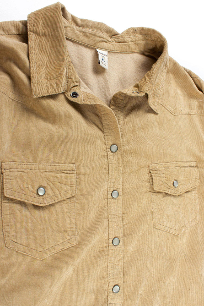 Tan Corduroy Tunic Dress