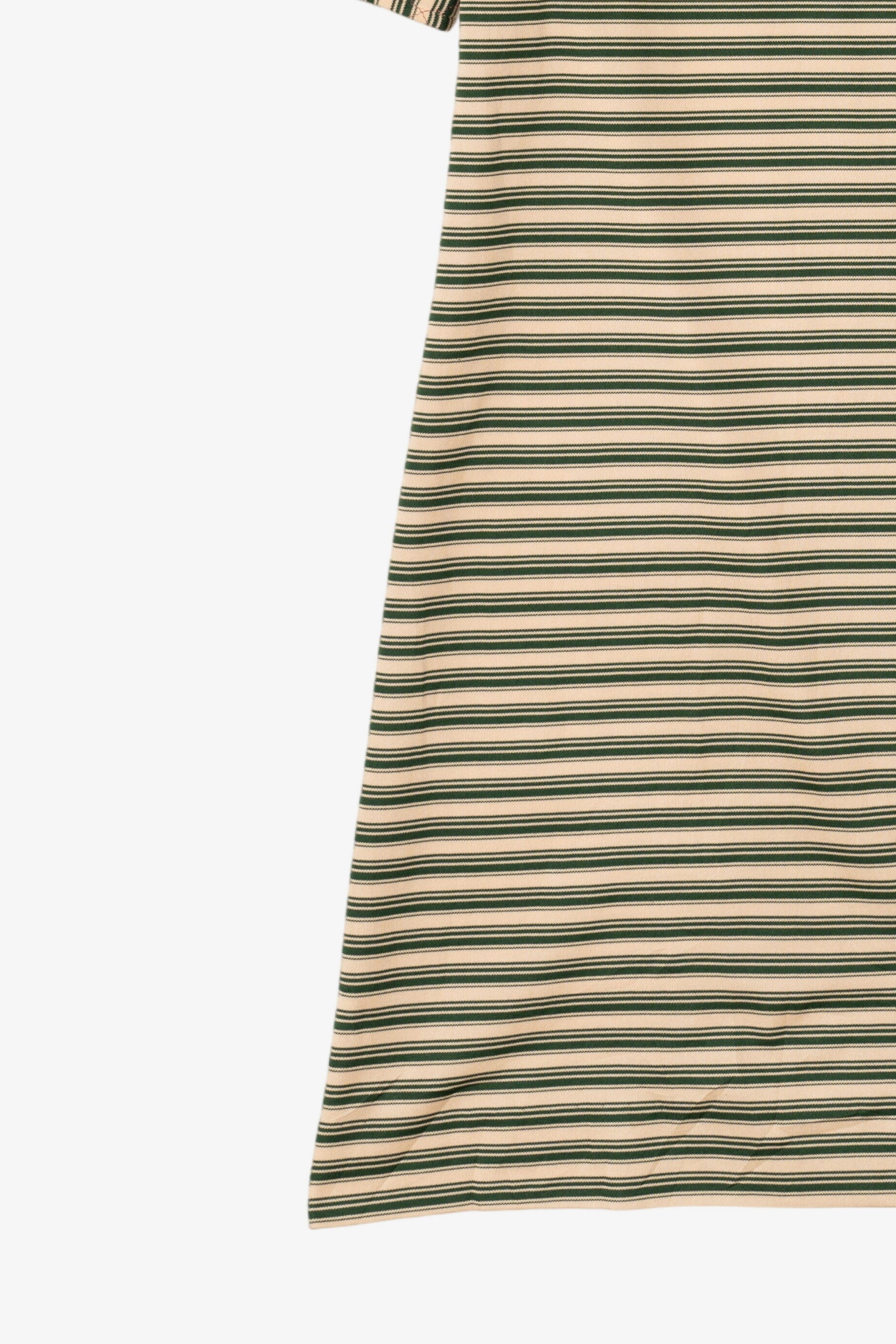 Vintage Beige And Green Striped Dress (1970s)