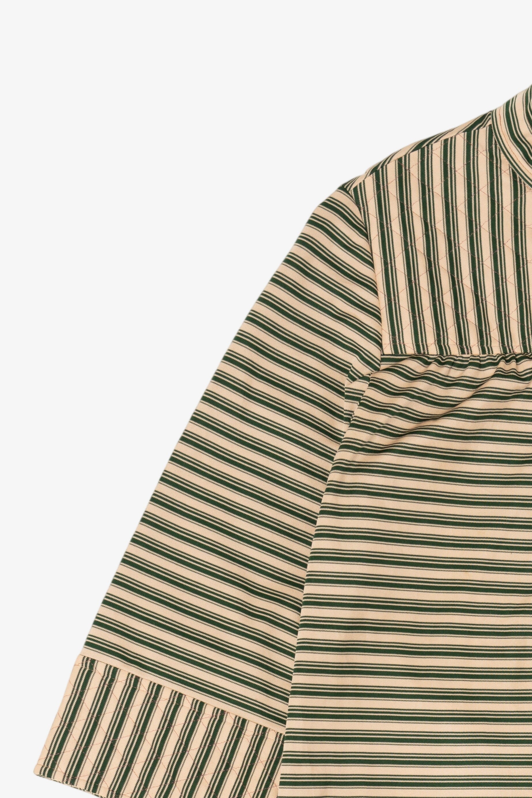 Vintage Beige And Green Striped Dress (1970s)