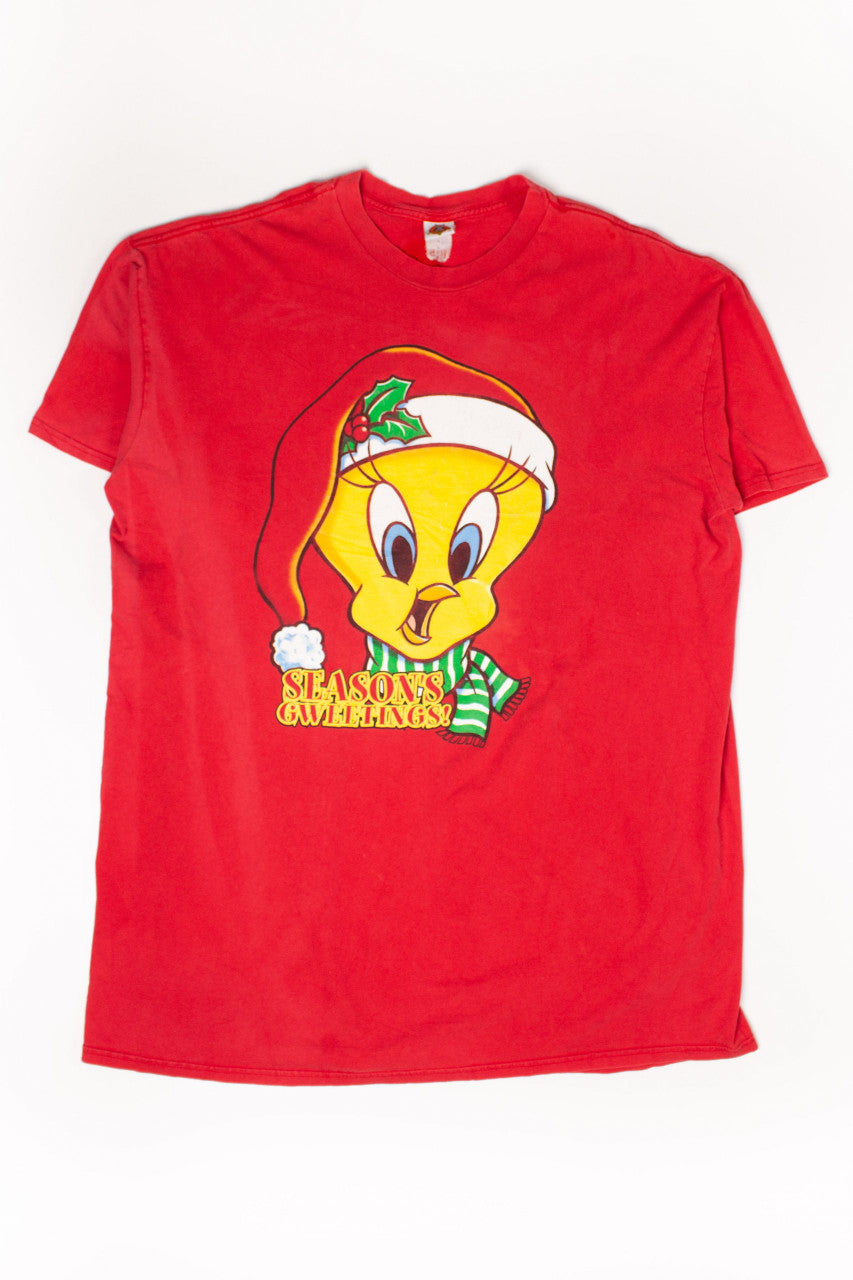 Vintage Tweety Bird Season's Greetings T-Shirt Nightgown (1998)