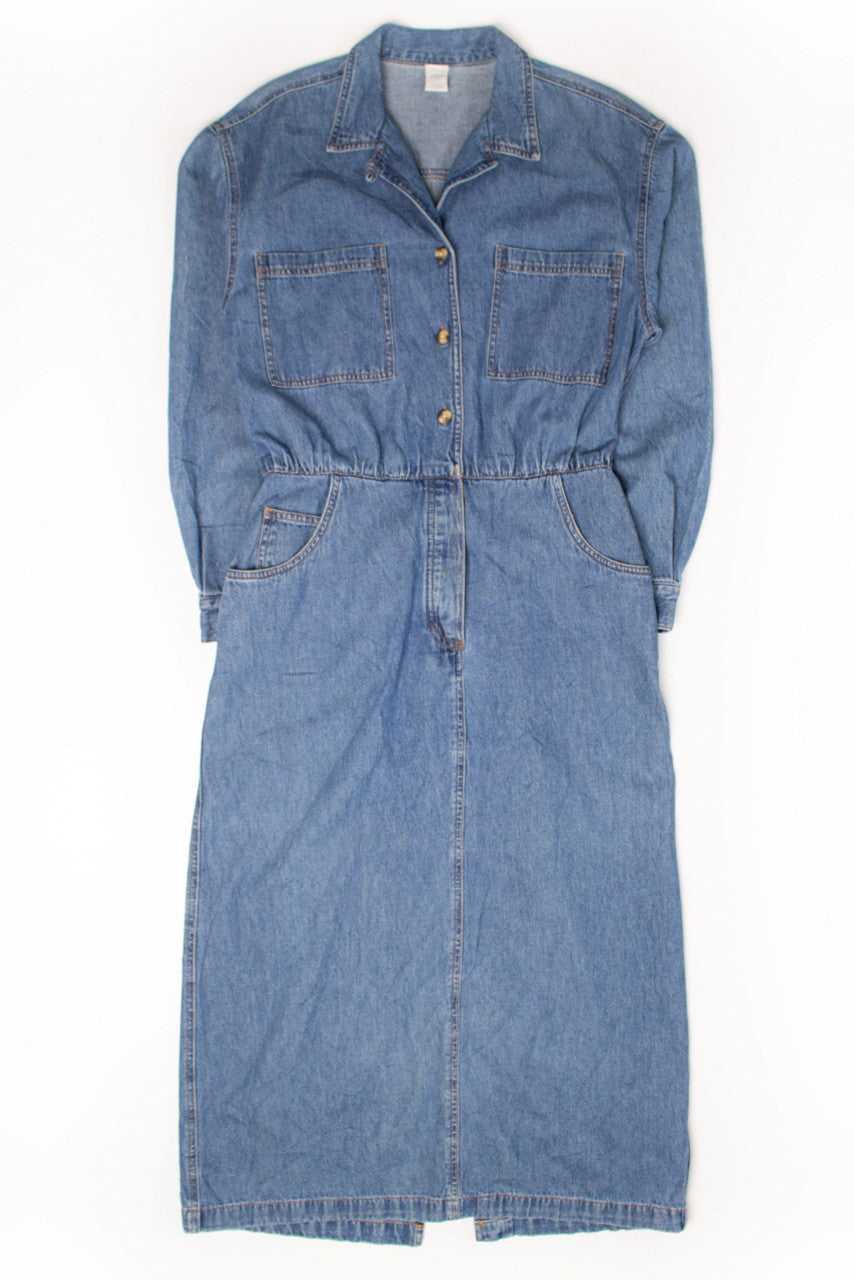 Vintage Lands' End Denim Shirt Dress (1990s)