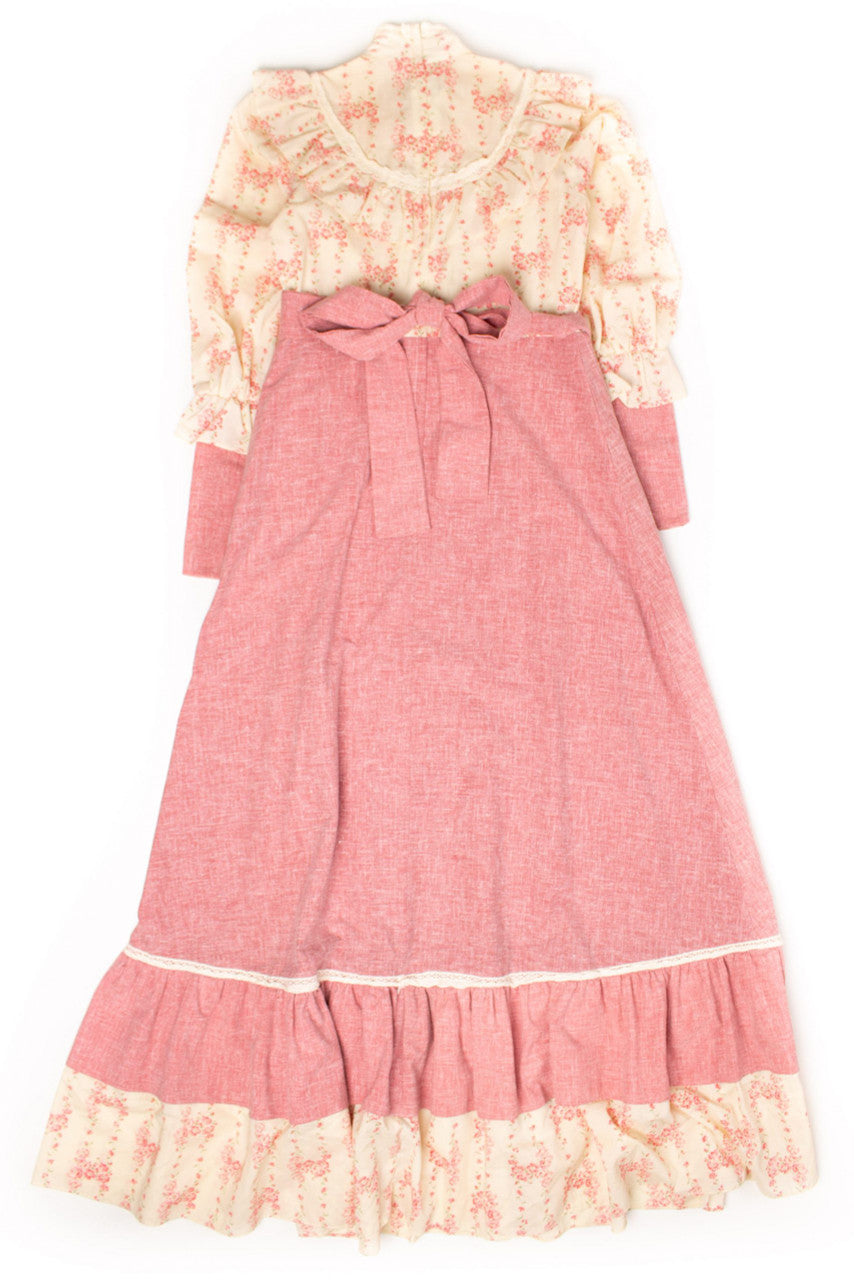 Vintage Floral Ruffled Gunne Sax Dress (1980s)