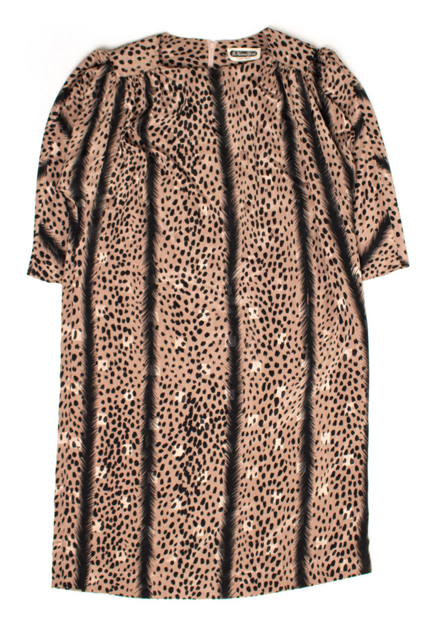 Vintage Jo Hanna York Cheetah Print Dress (1980s)
