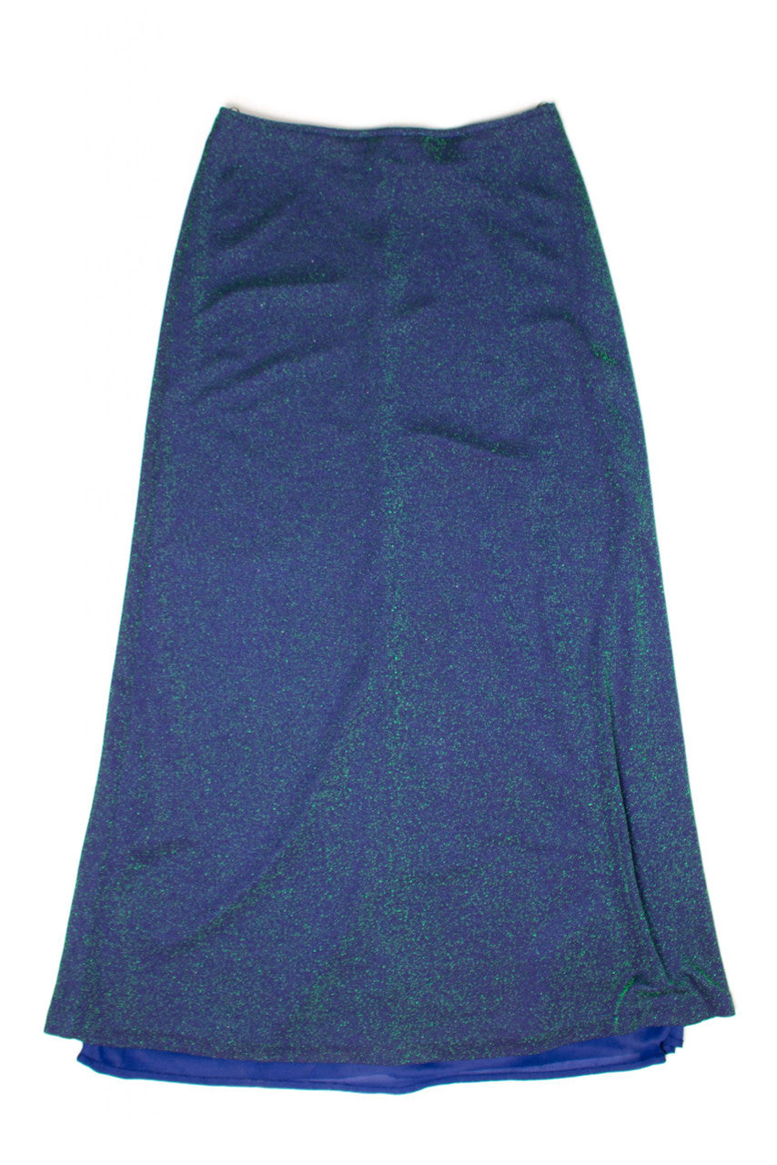 Vintage Blue & Green Shimmer Skirt